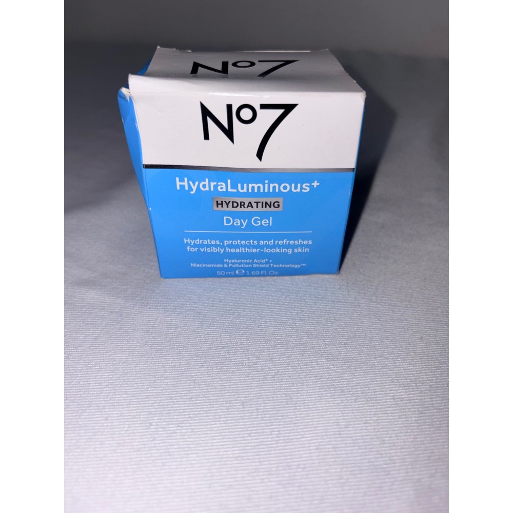 No7 HydraLuminous+‎ Hydrating Day Gel 50ml Niacinamide Hyaluronic Acid New